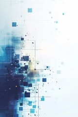 Fototapeta premium Abstract Technology Concept Art - Digital Network Complexity - Soft Hues and Data Elements - Generative AI