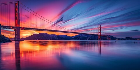 Lanfscape with Golden gate bridge in San Fransisco, California