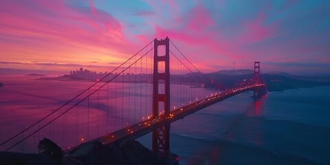 Lanfscape with Golden gate bridge in San Fransisco, California