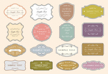 Vector set vintage labels. Retro frame. Calligraphic design elements.