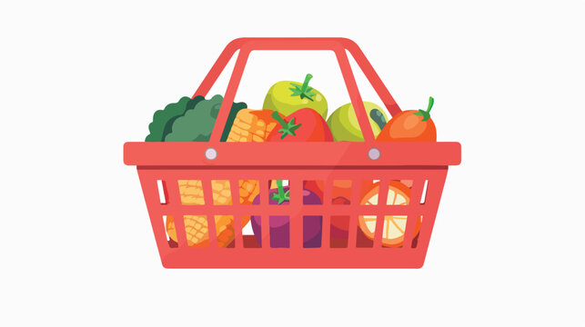 Shopping basket supermarket commerce image isolated