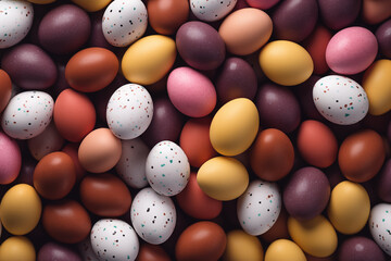 Easter Background with Neatly arranged Eggs