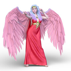 翼を広げた天使　3DCGレンダリング