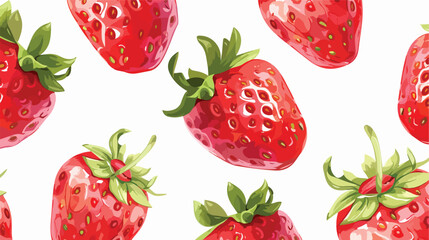 Strawberry seamless pattern cartoon berries on white