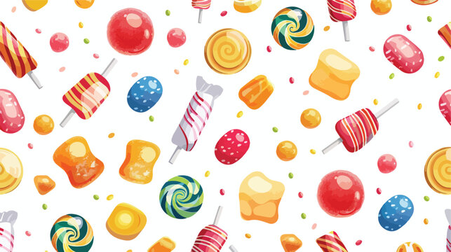 Sweet candies icon pattern isolated on white backgro