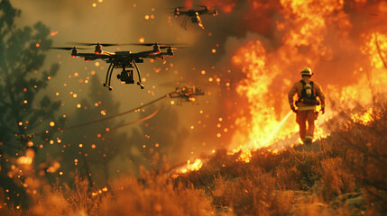 Battling Wildfires in the Age of Climate Change - obrazy, fototapety, plakaty