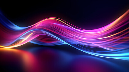 Looping 3D animation, abstract neon background