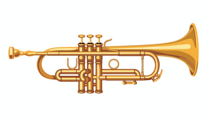 Trumpet musical instrument isolated icon vector illu