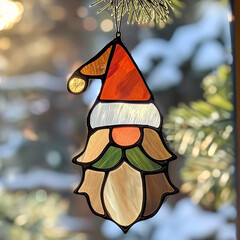 santa claus gnome ornament. Generative AI