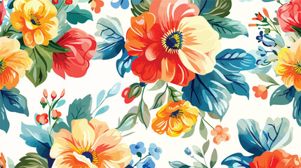 Vector art painting illustration flower pattern. tex