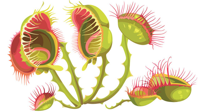 Venus flytrap carnivorous plant cartoon isolated ill