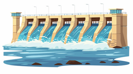 Water dam icon over white background. colorful desig - obrazy, fototapety, plakaty