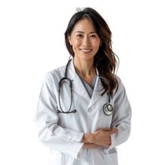 Fototapeta premium Asian medical consultant doctor physician in transparent background