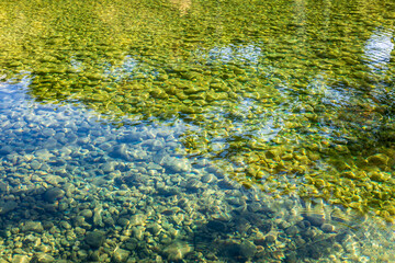 Crystal clear water of the Frio River.