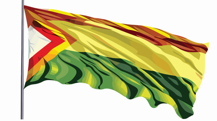 Zimbabwe flag vector illustration on a white backgro