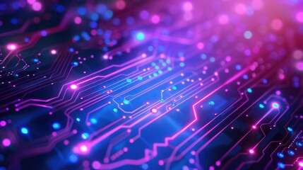 Blue and Purple technology background circuit - obrazy, fototapety, plakaty