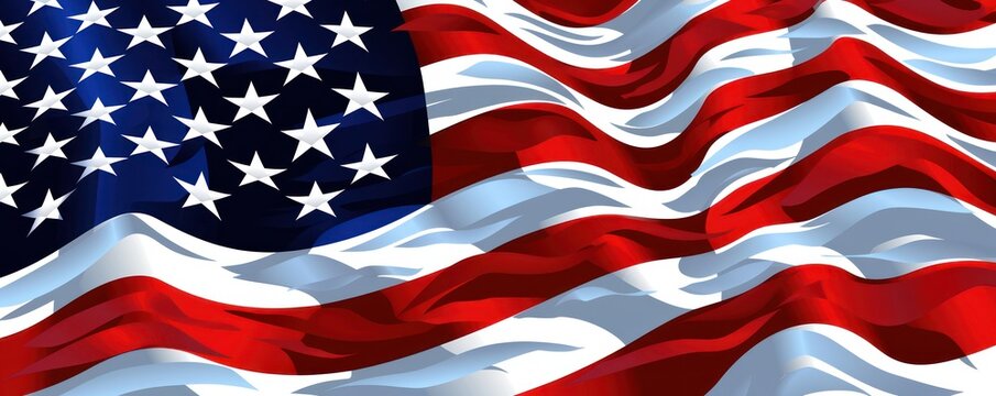 American Wave Flag Background