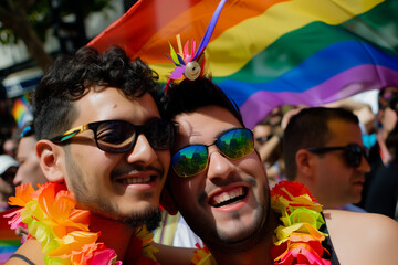 people enjoying lgbt pride parade