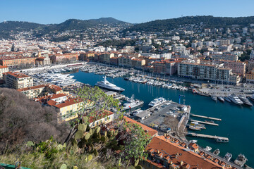 Naklejka premium Panoramic view of city of Nice, France