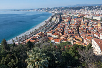 Panoramic view of city of Nice, France