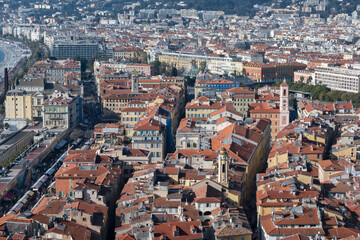 Panoramic view of city of Nice, France