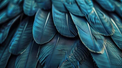 Schilderijen op glas Birds different color feather texture wallpaper background © Irina