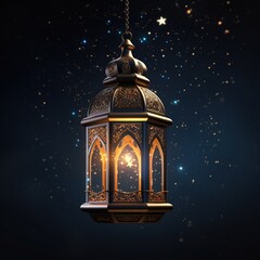 Obraz premium Ramadan Kareem background with arabic lantern, 3d rendering, AI Generated