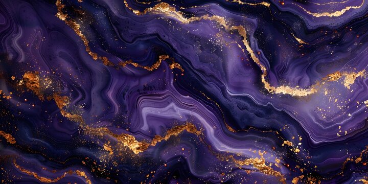 abstract purple marble pattern texture with gold veins