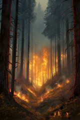 Fire in the forest