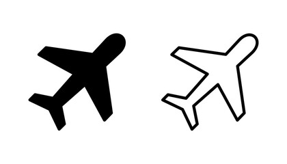 Plane icon set. Airplane icon vector. Flight transport symbol. Travel illustration. Holiday symbol