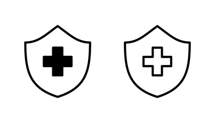 Health insurance icon set. Insurance health document icon
