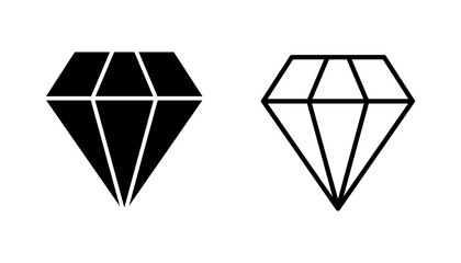 Diamond icon set. diamond gems vector icon.