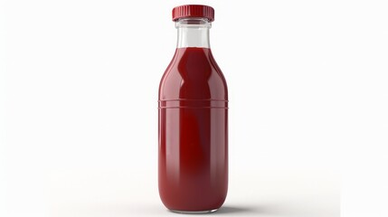 Bottle of Ketchup isolated on white background with clipping path