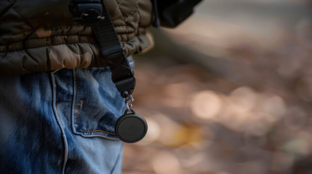 A compact portable panic button attached to a keychain allowing seniors to have quick access to the IoTenabled safety system wherever they go.
