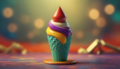 Fototapeta premium colorful 3d cupcake