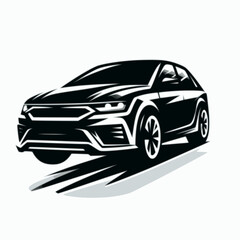 Naklejka premium silhouette car with white background