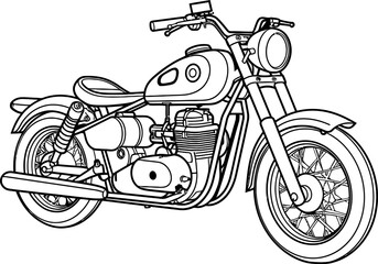 Vintage motorcycle sketch drawing