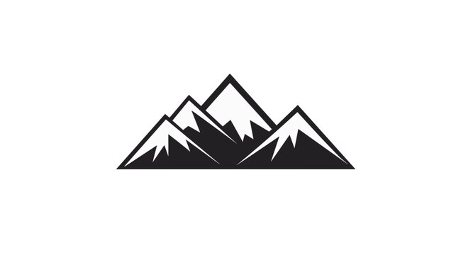 mountain pics black and white vector illustration isolated transparent background, logo, cut out or cutout t-shirt print design,  poster, baby products, packaging design