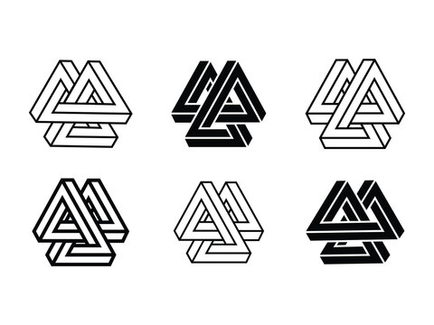 valknut symbol. three triangles combined in Valknut. 
