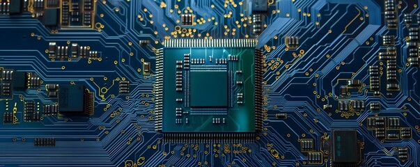 Digitalisierung mit rechenstarken Computerchips, Konzept GPUs für künstliche Intelligenz - obrazy, fototapety, plakaty