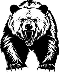 Handdrawn big bear drawing 