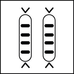 vector design illustration of the silhouette of two sausages in black and white. suitable for logos, icons, posters, advertisements, banners, companies, t-shirt designs, stickers, websites.