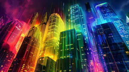 Colourful cityscape