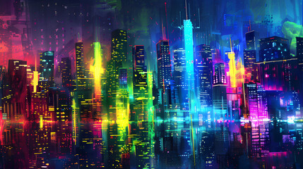 Colourful cityscape
