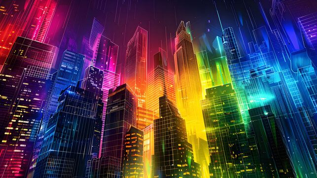 Colourful cityscape