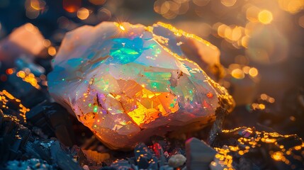 Opal stone mining nature concept wallpaper background