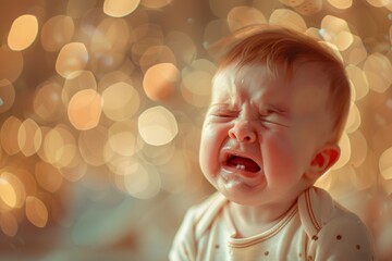 Crying Baby With Closed Eyes