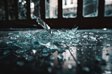 Shattered Glass Table, Broken Window Background