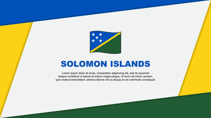 Solomon Islands Flag Abstract Background Design Template. Solomon Islands Independence Day Banner Cartoon Vector Illustration. Solomon Islands Banner