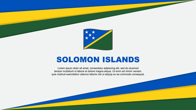 Solomon Islands Flag Abstract Background Design Template. Solomon Islands Independence Day Banner Cartoon Vector Illustration. Solomon Islands Design - Powered by Adobe